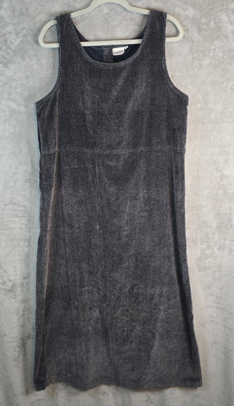 Vintage 90s Match Corduroy Jumper Midi Dress Size XL Modest Teacher